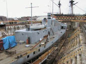 Stern view - note HMS Victory in the background